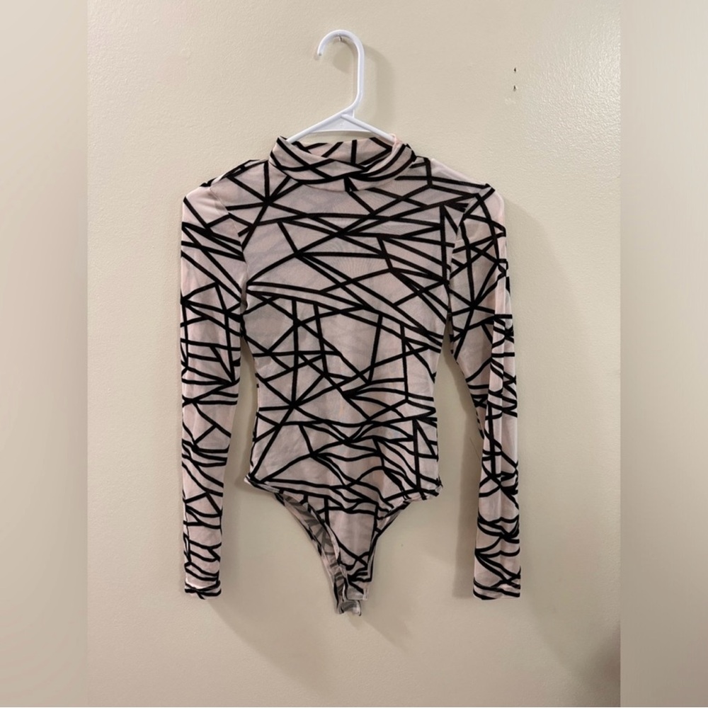 The Vintage Shop Black and White Graphic Polo Bodysuit